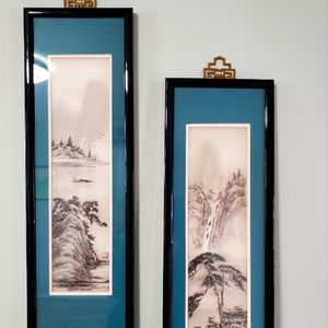 2 handmade Japanese silk screen glass print from Art Festival